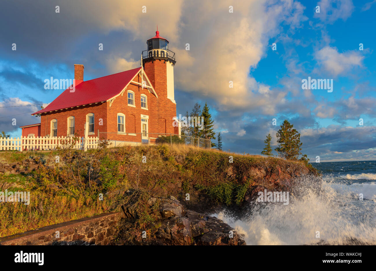 Historische Adler Hafen Leuchtturm n der Oberen Halbinsel von Michigan, USA Stockfoto