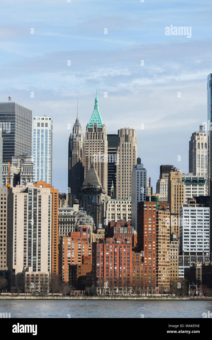 Manhattan Wolkenkratzer auf dem Hudson River, New York City, New York, USA Stockfoto