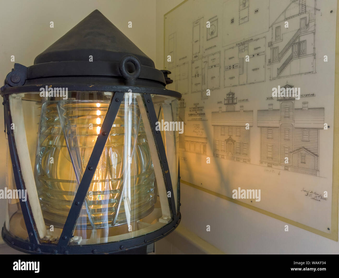 USA, Oregon, Newport. Anzeige im Leuchtturm. Kredit als: Wendy Kaveney/Jaynes Galerie/DanitaDelimont.com Stockfoto