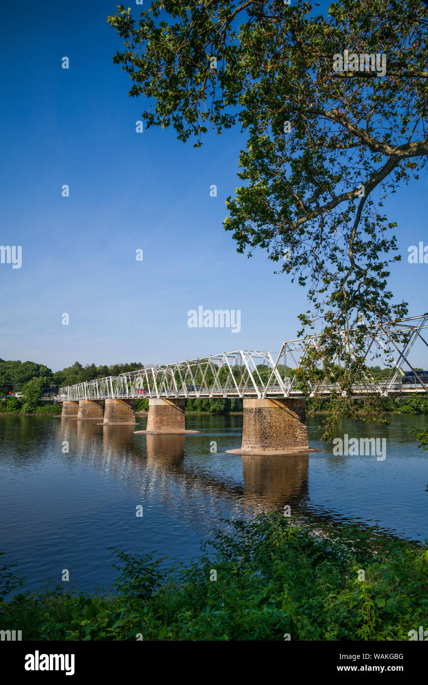 USA, Pennsylvania, Bucks County. Washington Crossing, Brücke über den Delaware River Stockfoto