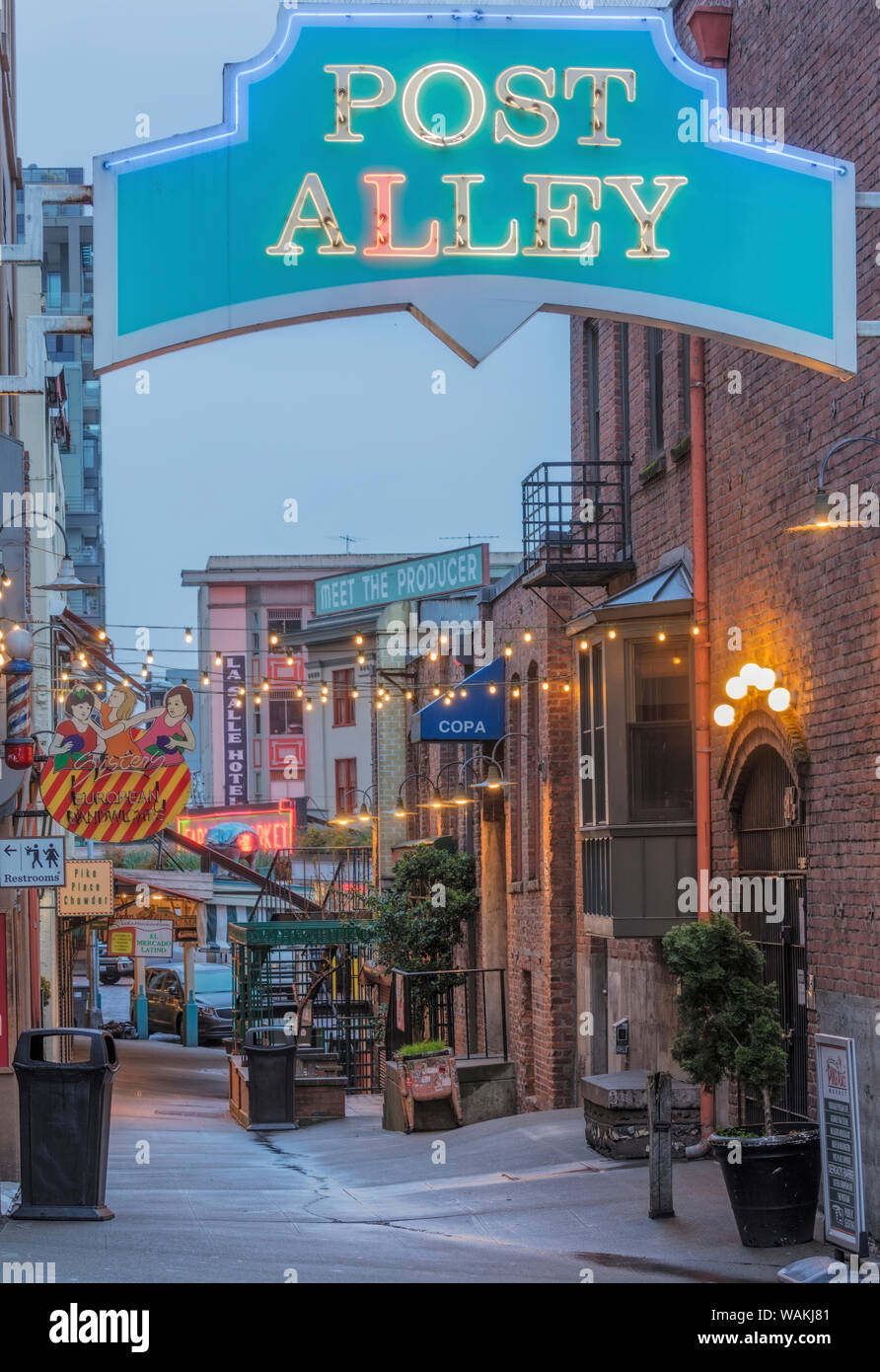 Post-Gasse in der Innenstadt von Seattle, Washington State, USA Stockfoto