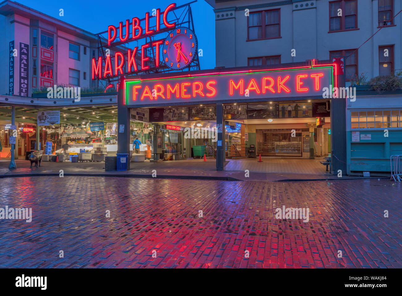 Am frühen Morgen an der Pike Street Market in Seattle, Washington State, USA Stockfoto
