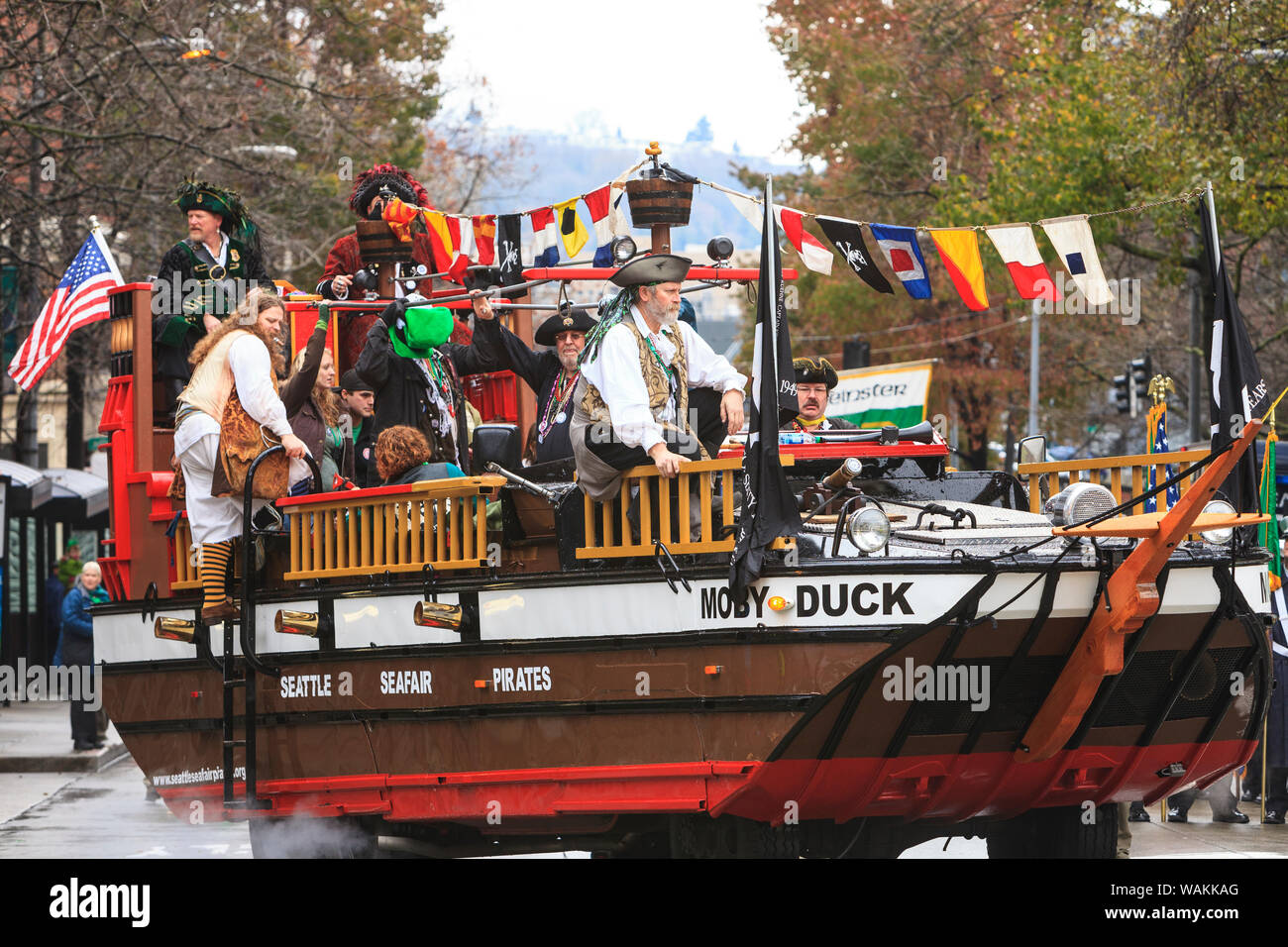 Seafair Piraten am St. Patrick's Day Parade, 30 Jahr Tradition gefördert von der irischen Heritage Club, Seattle, Washington State (Redaktionelle nur verwenden) Stockfoto