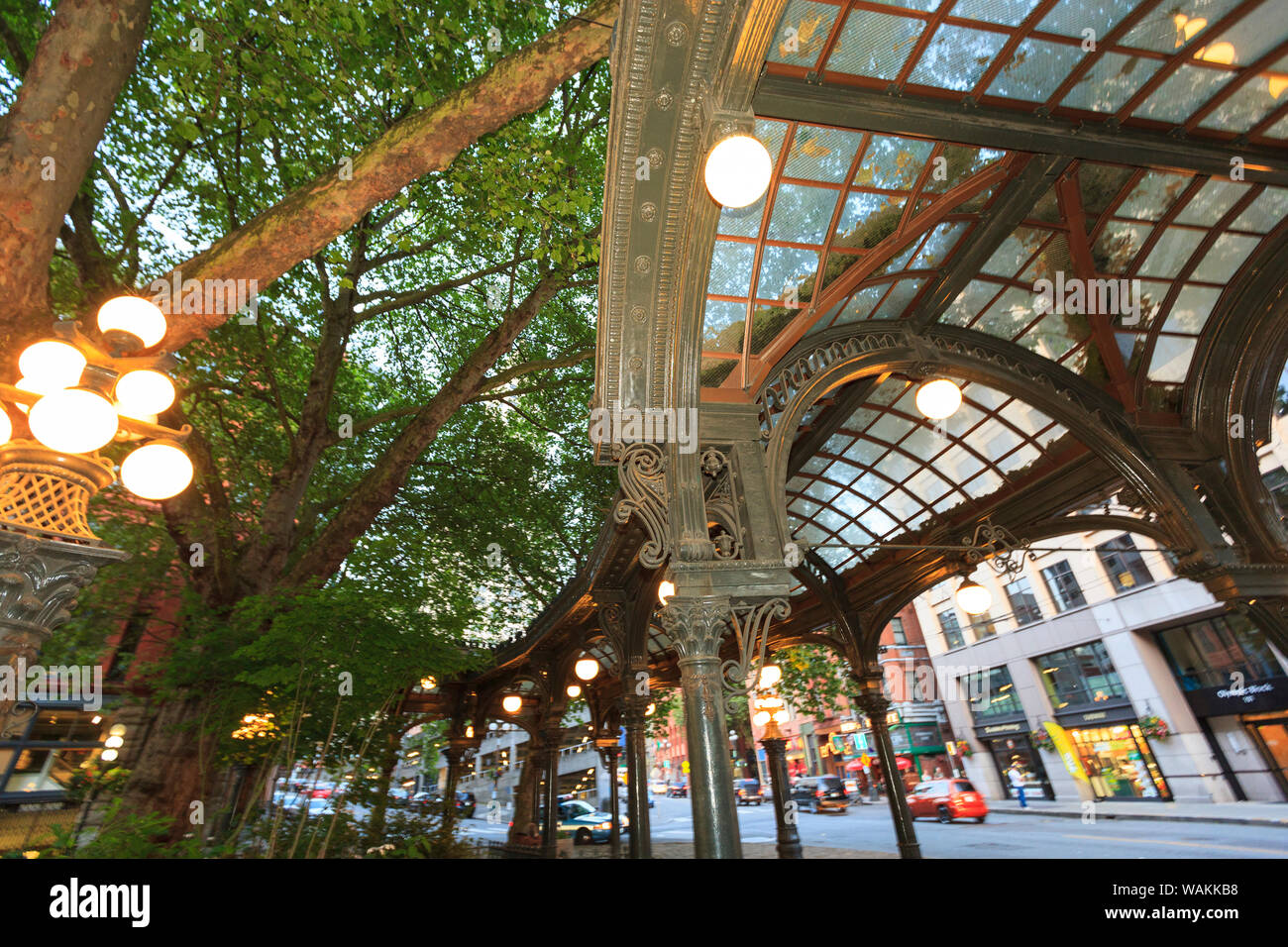 Pergola in historischen Pioneer Square, Seattle, Washington State, USA Stockfoto