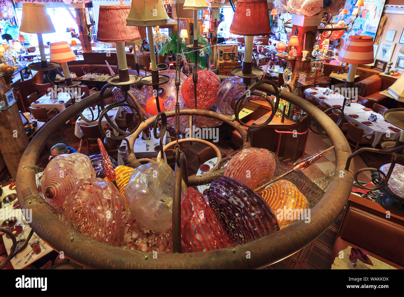 Glas Kunst bei Icon Grill, Seattle, Washington State (Redaktionelle nur verwenden) Stockfoto