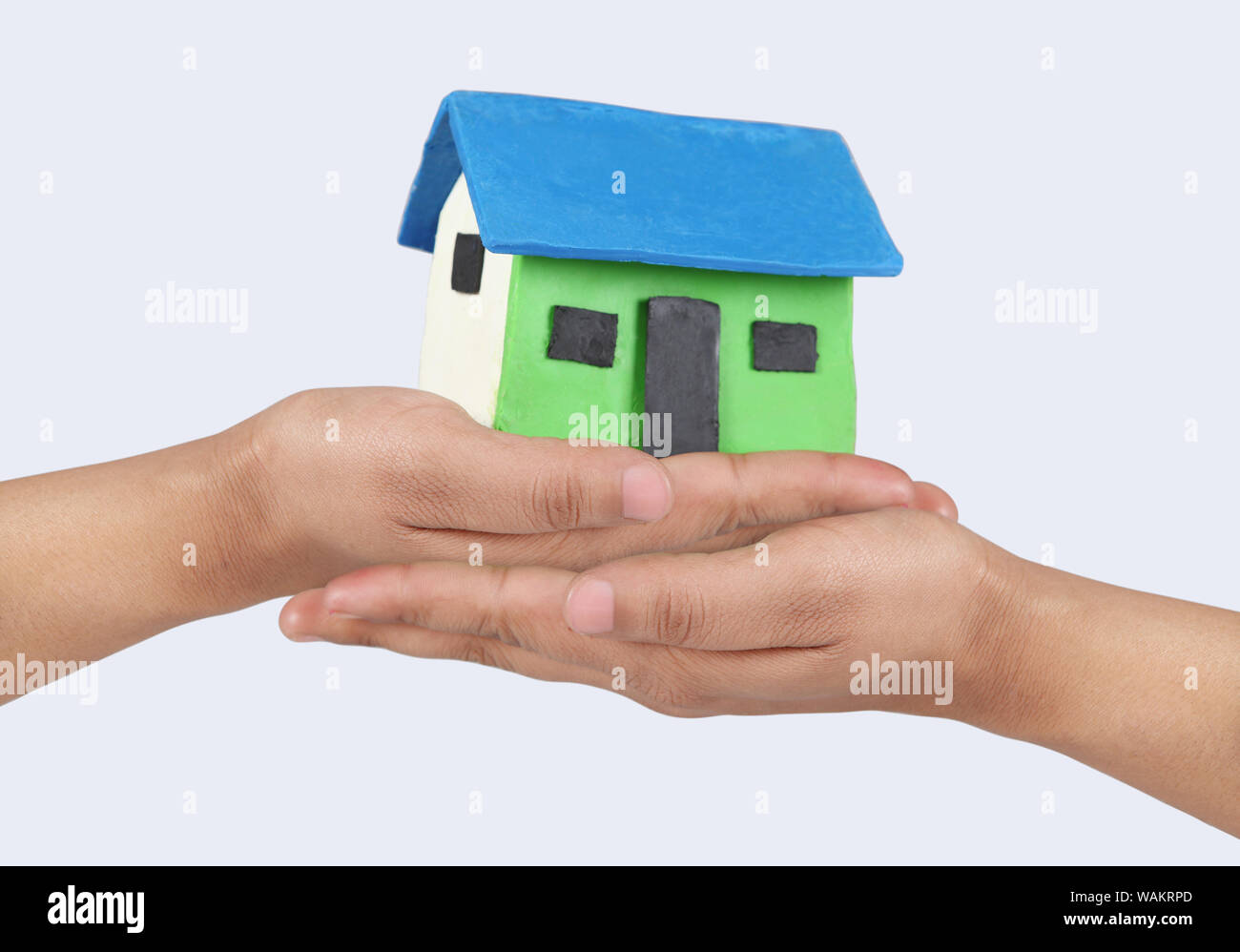 Person Hand zeigt Traum nach Hause Stockfoto