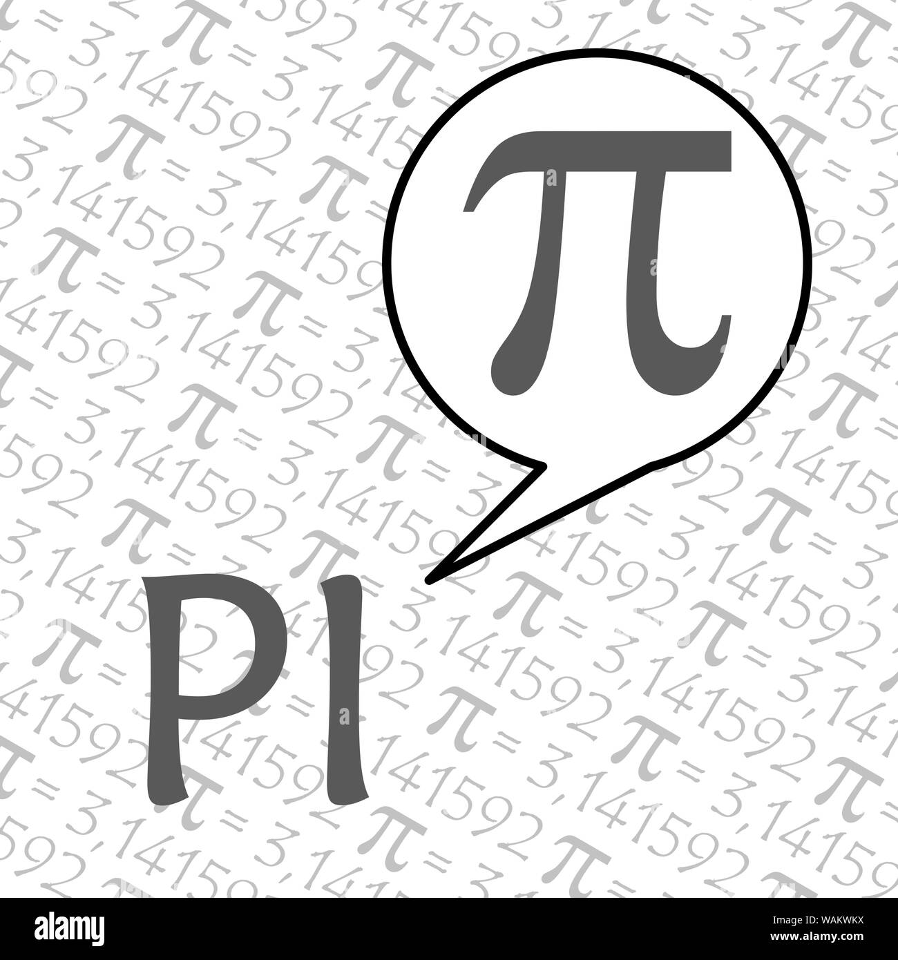 Das Symbol für Pi mathematische Konstante irrationale Zahl, griechischen Buchstaben, Hintergrund Stockfoto