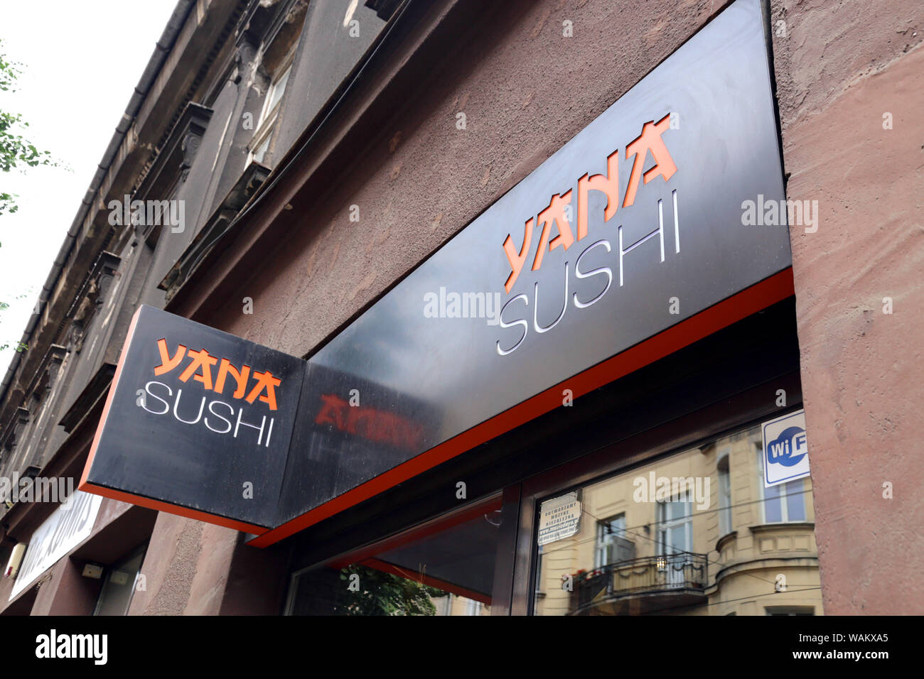 Krakau. Krakau. Polen. Repräsentant der Sushi Restaurant. Stockfoto