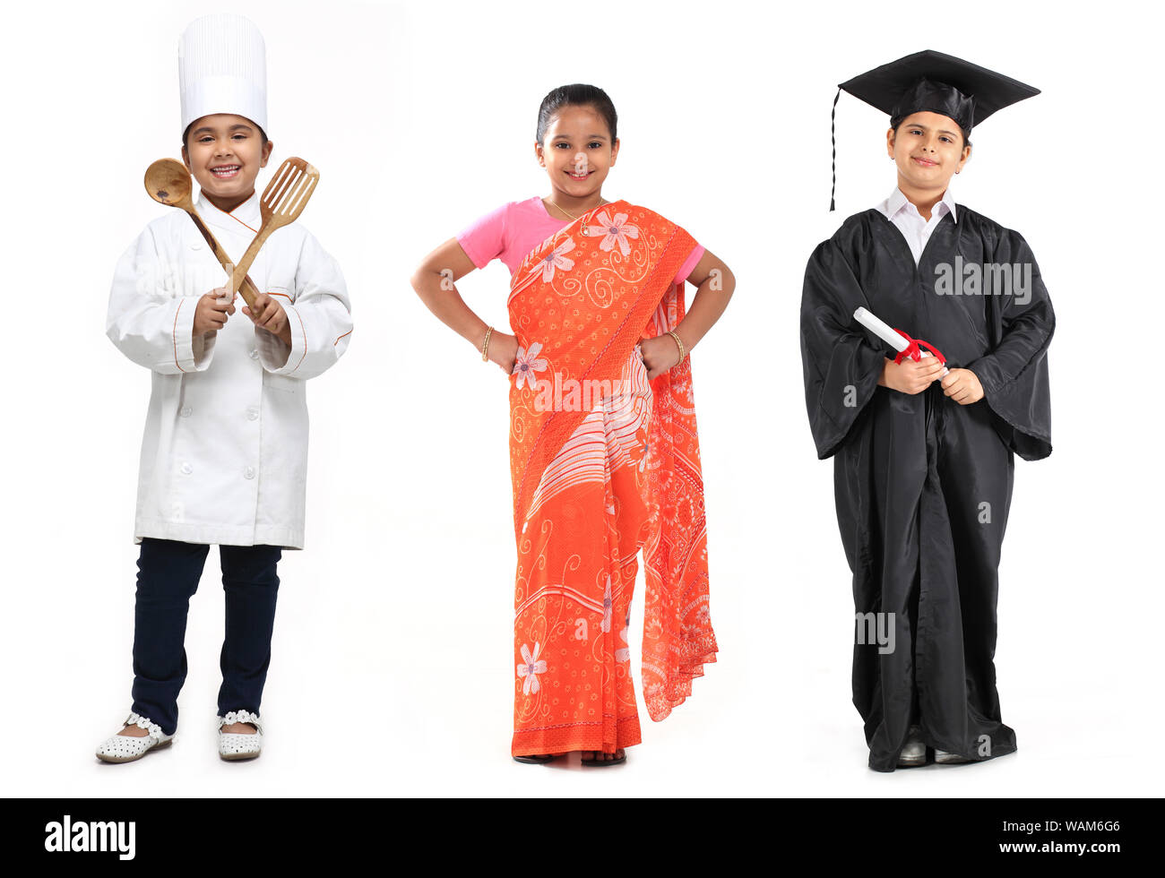Kinder, die verschiedene Berufe nachahmen Stockfoto
