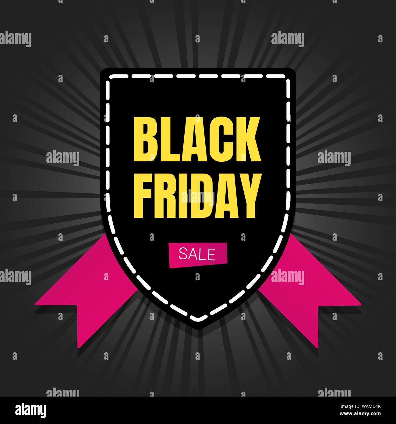 Schwarzer Freitag Verkauf inspiration Poster, Banner oder Flyer Vector Illustration auf dunklem Hintergrund. Grosse Ferienwohnung mega Verkauf mit Band, label Tag ein Stock Vektor