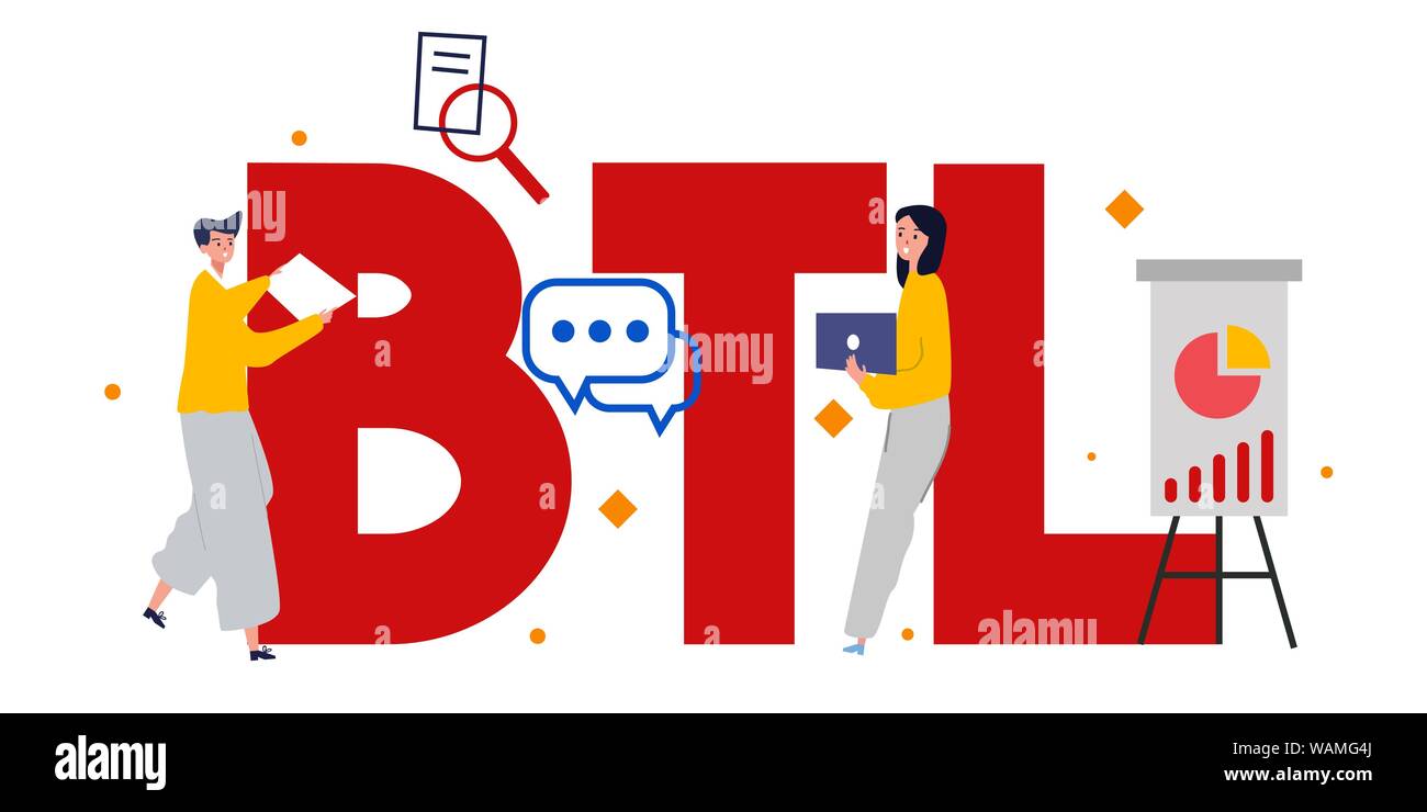 BTL oder unterhalb der Linie der Kommunikation mit Kunden. Marketing Strategie der Förderung der Produkte. Direkte bieten zu Person. Stock Vektor
