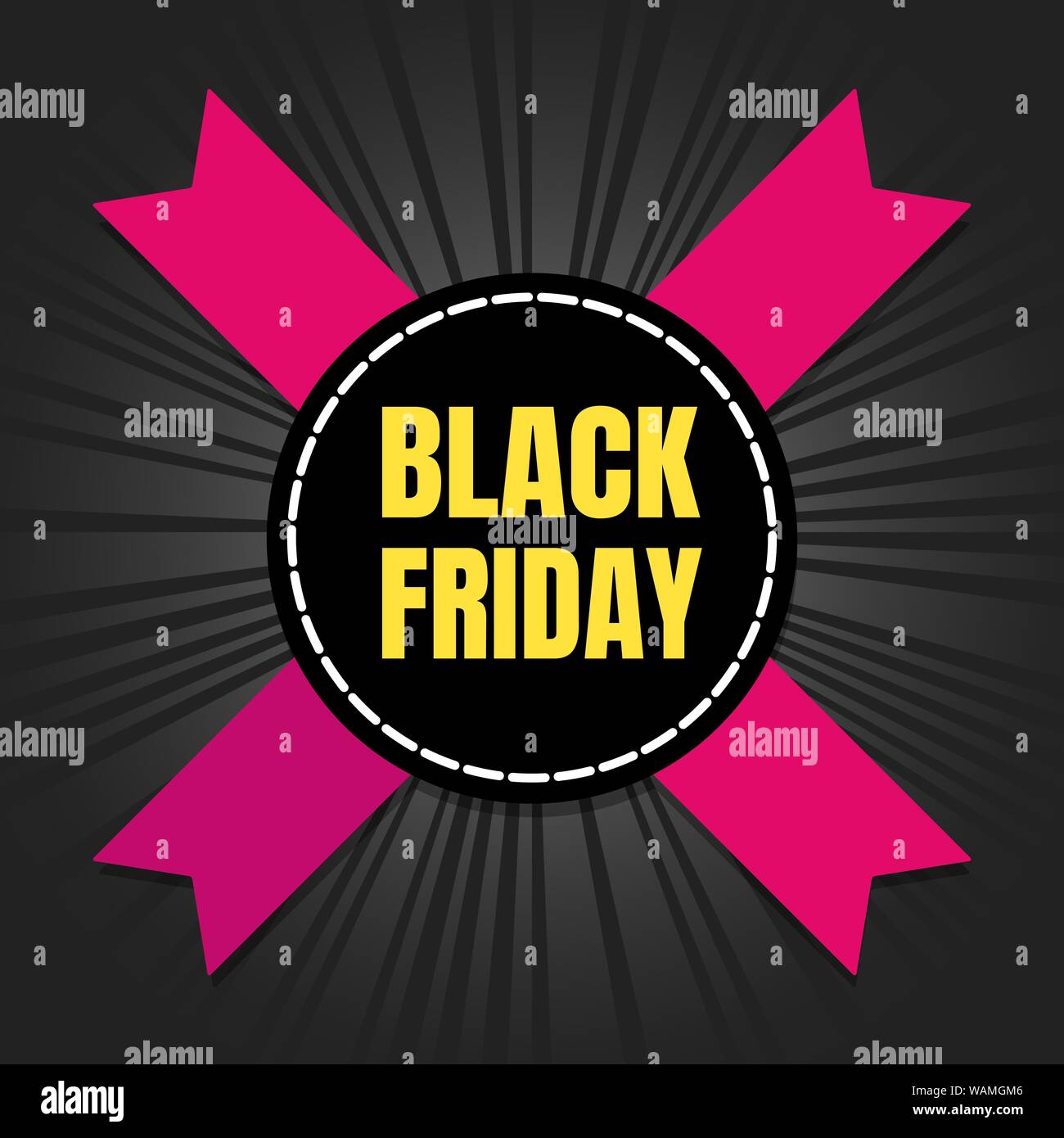 Schwarzer Freitag Verkauf inspiration Poster, Banner oder Flyer Vector Illustration auf dunklem Hintergrund. Grosse Ferienwohnung mega Verkauf mit Band, label Tag ein Stock Vektor