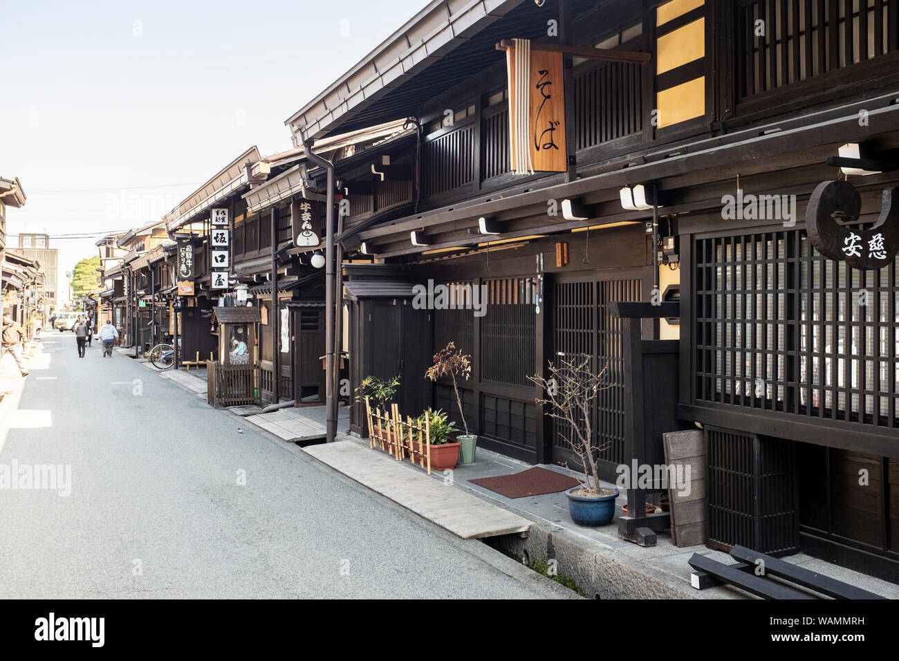 Traditionelle Architektur der Sanmachi-Suji Bezirk in Takayama, Japan Stockfoto