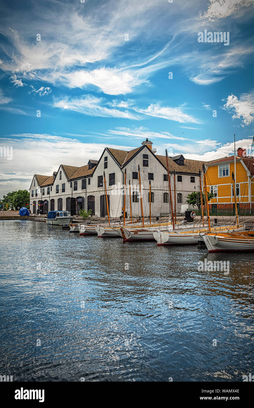 KARLSKRONA, SCHWEDEN - 03 Juli, 2019: Auf der Insel Stumholmen sie Karlskrona Linie Besucher Attraktion - Die Naval Museum. Stockfoto