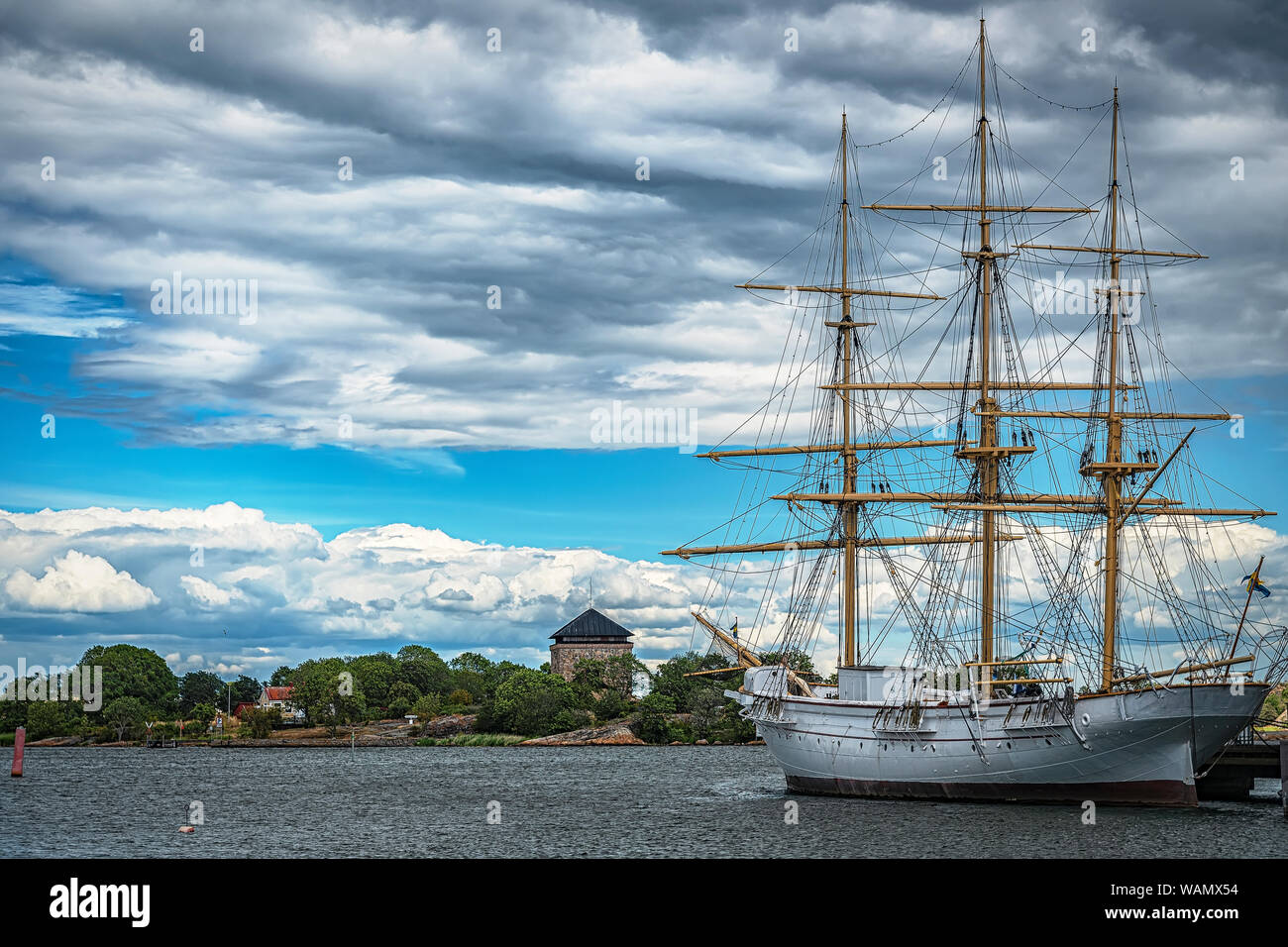Auf der Insel Stumholmen finden Sie in Karlskrona Linie Sehenswürdigkeit - Die Naval Museum. Stockfoto