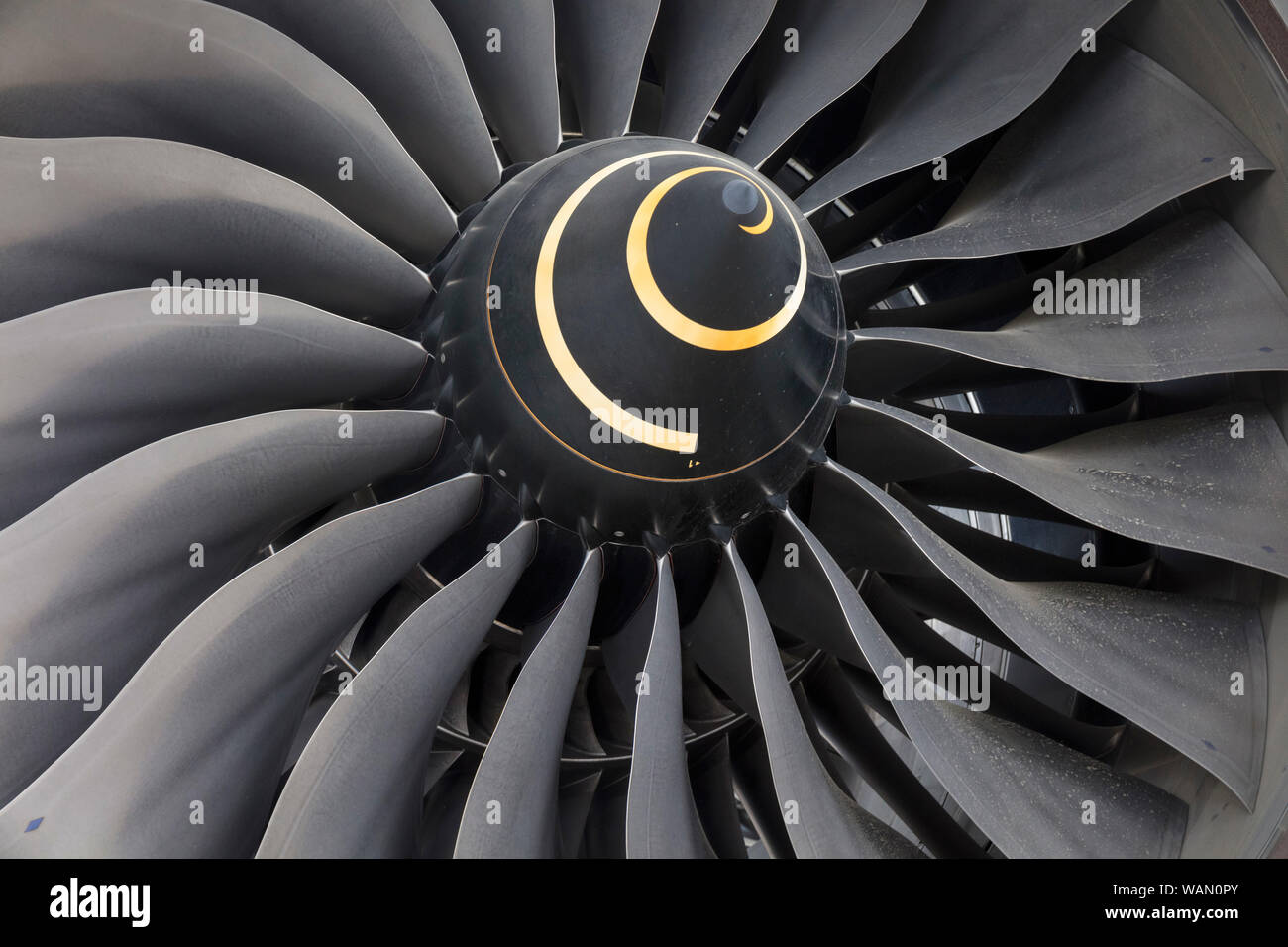 Turbofans von Rolls Royce Motor der Boeing 787, Museum der Flug, Boeing, Tukwila, Washington State, USA Stockfoto