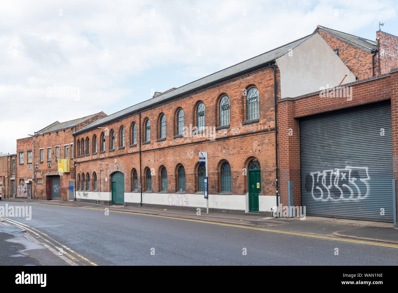 Alte viktorianische Backsteingebäude Fabrikgebäude in Digbet, Birmingham, Großbritannien Stockfoto