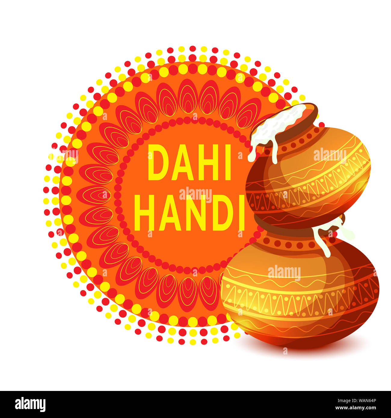 Vector Illustration eines Hintergrund oder eine Broschüre für indische Festival der Glücklich Janmashtami Feier. Stockfoto