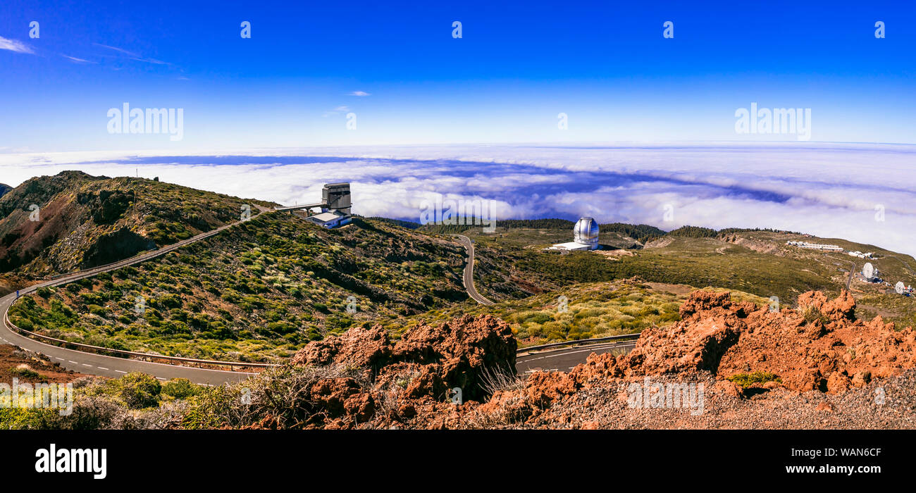 Größte Observatorium in Europa - La Palma, Kanarische Inseln. Stockfoto