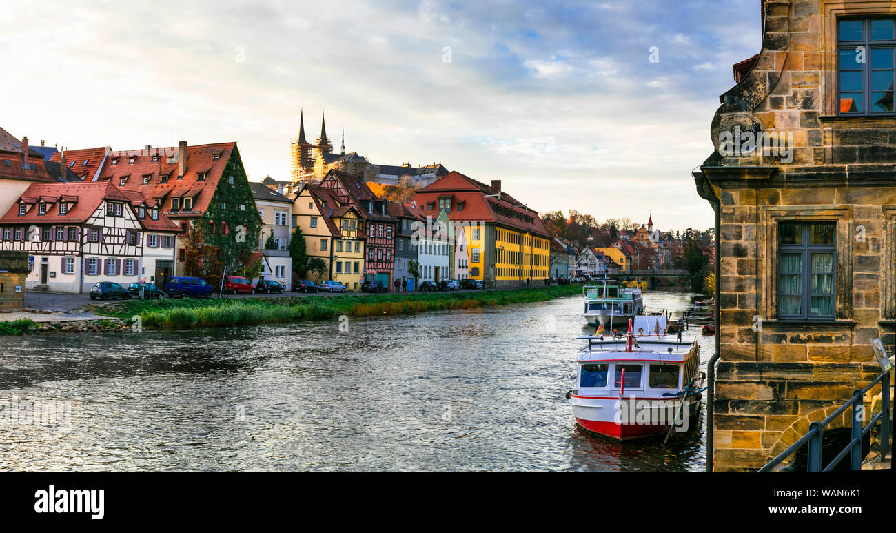 Schöne Bamberg Stadt, Orte von Deutschland, Bayern Stockfoto