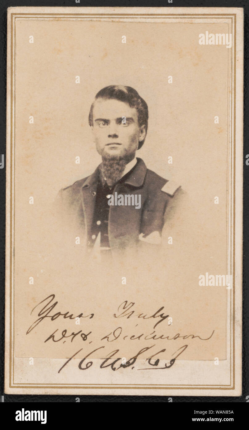 Corporal David H. Dickinson von Co.K, 36 Illinois Infanterie Regiment und Co. W, 16 US-farbigen Truppen Infanterieregiment in Uniform] / Frank Grün, Artiste, nein. 59 Clark St., gegenüber Sherman House, Chicago Stockfoto