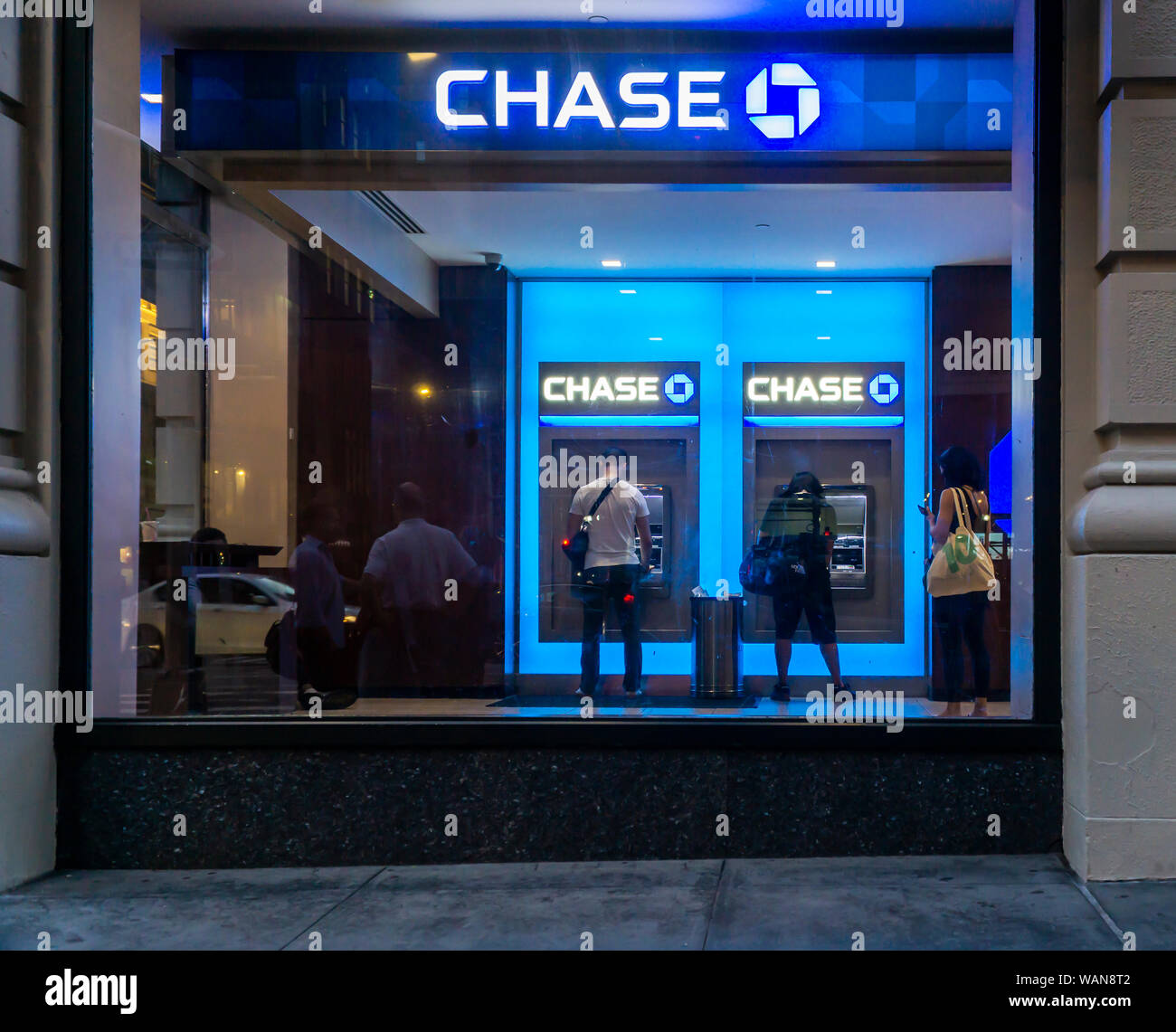 Ein Zweig der JPMorgan Chase Bank in New York am Dienstag, 20. August 2019. (© Richard B. Levine) Stockfoto