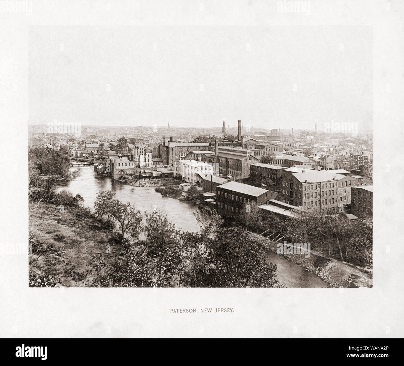 Paterson, New Jersey, USA im Jahr 1890. Aus dem Buch, die Vereinigten Staaten von Amerika - 100 Albertype Illustrationen aus den letzten negativen der Bekanntesten Szenen unseres Landes, veröffentlicht 1893. Stockfoto
