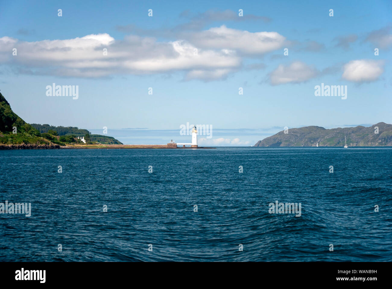 Die tobermory Leuchtturm am Fremden Punkt Mull Stockfoto