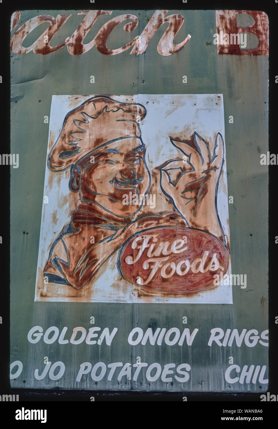 Baumwolle Patch Bar-B-Q Restaurant Zeichen, Detail, Chattanooga, Tennessee Stockfoto