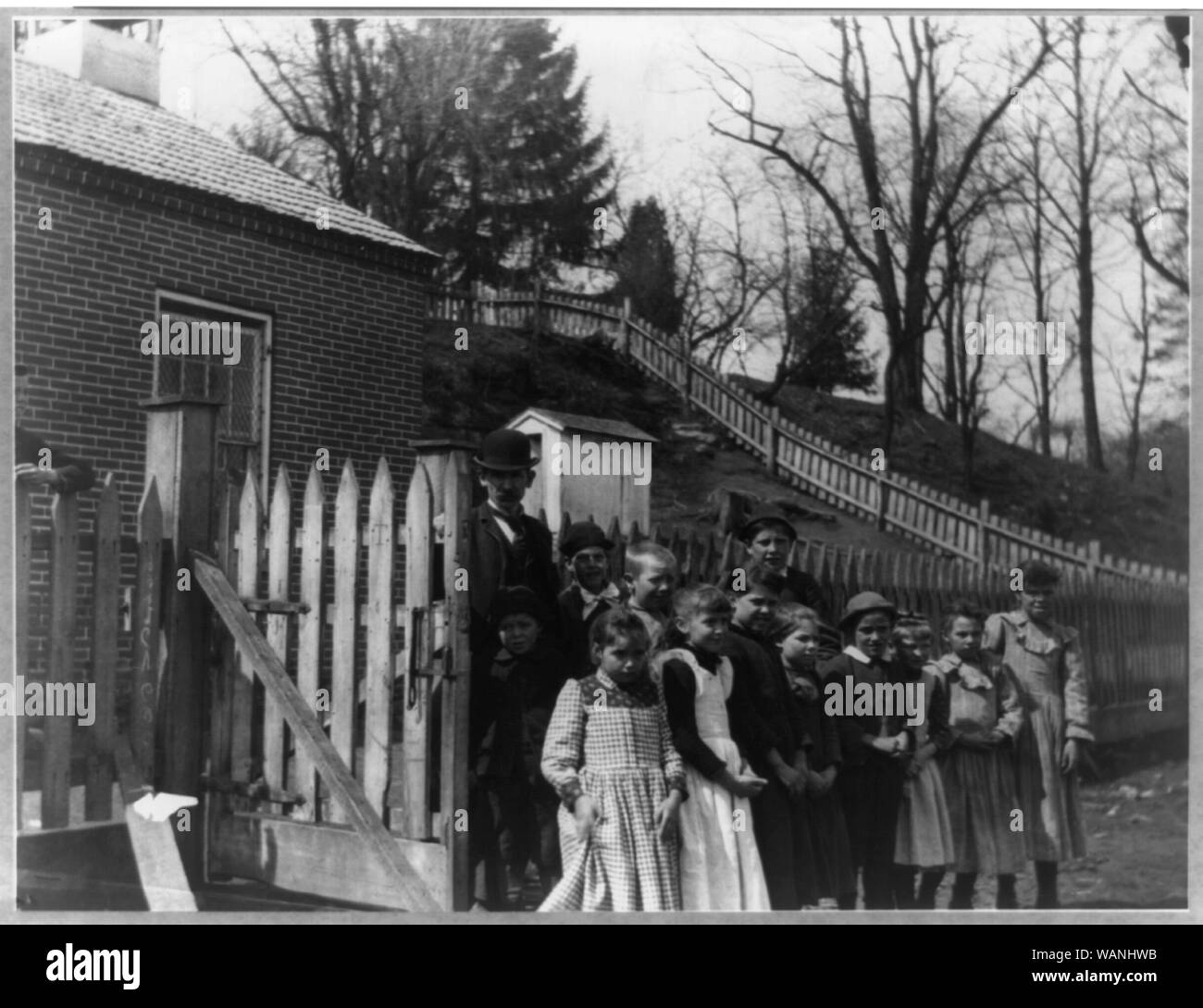 Coxey's Army, 1894 - Schule Kinder beobachten die Prozession Stockfoto
