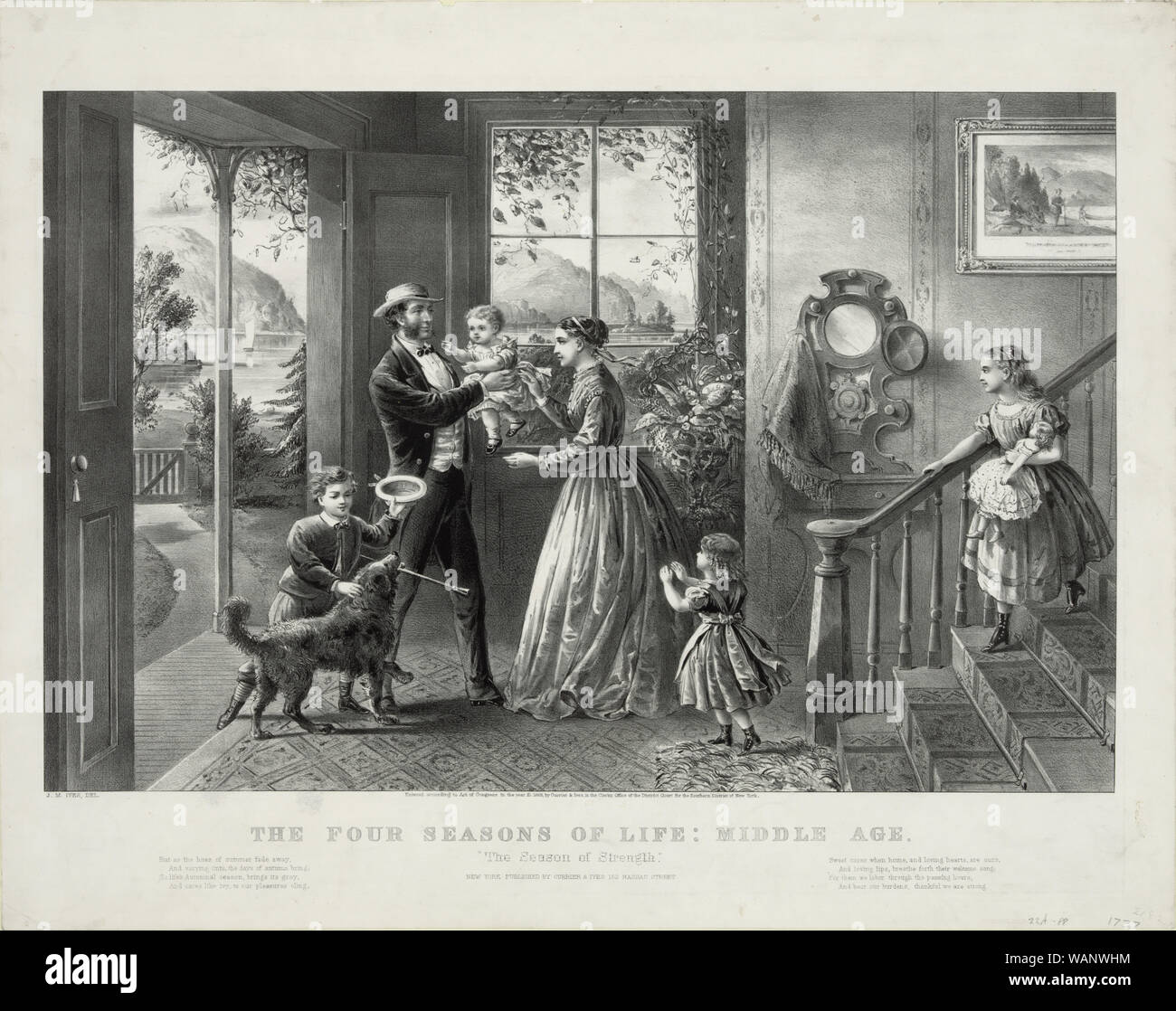 Currier und Ives - die vier Jahreszeiten des Lebens - Mittelalter Stockfoto