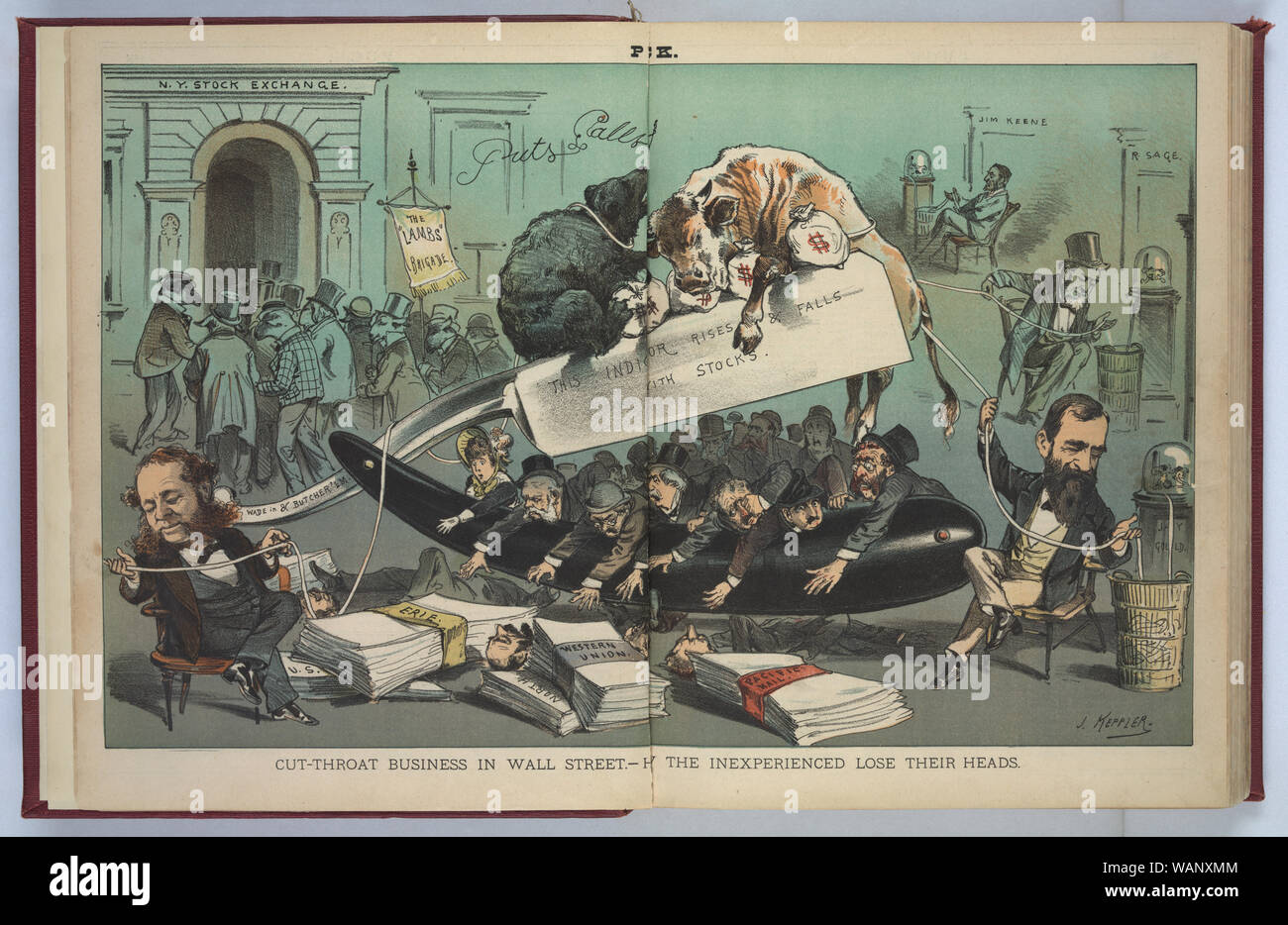 Cut-throat Business an der Wall Street. Wie dem unerfahrenen verlieren ihre Köpfe/J. Keppler. Stockfoto