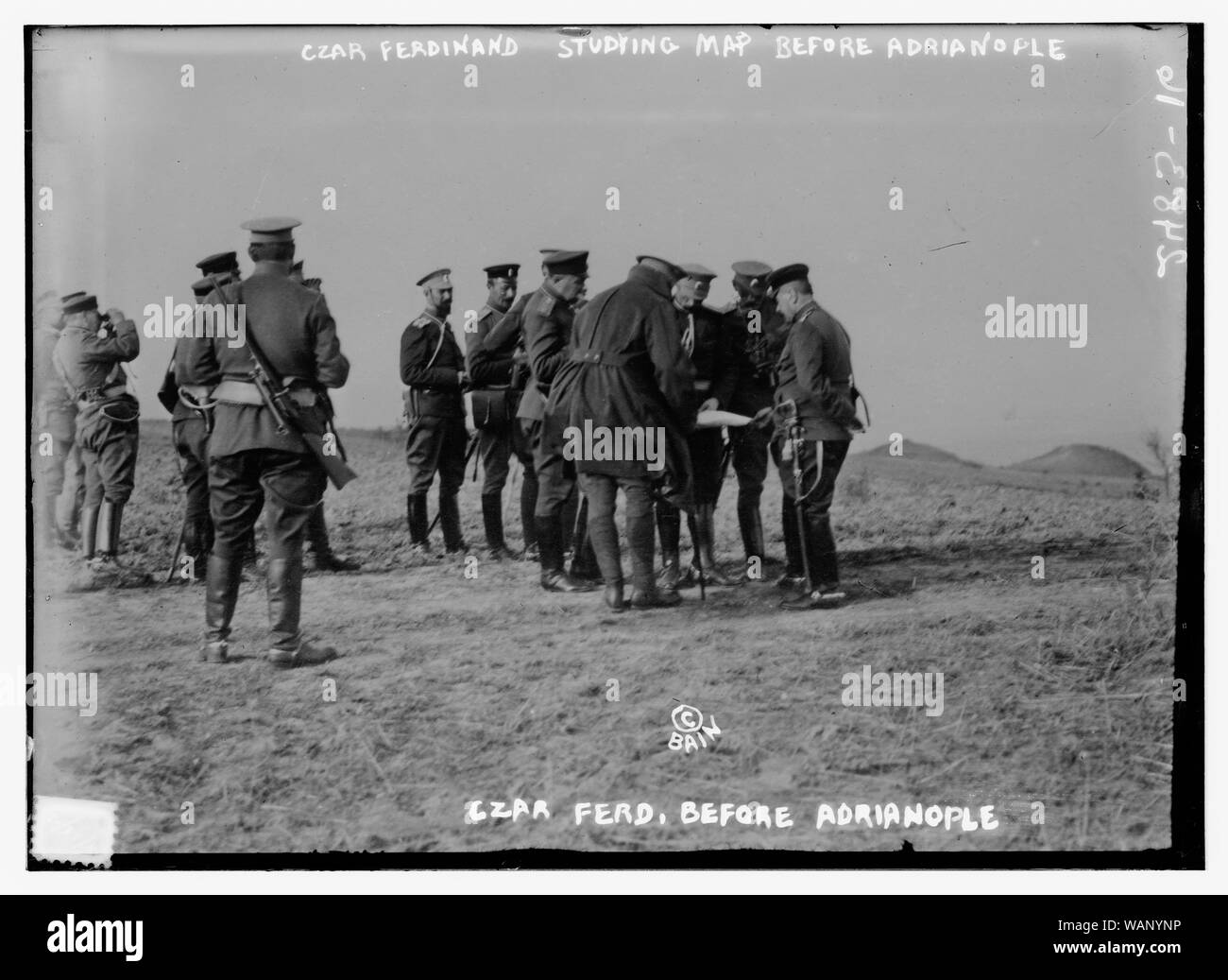 Zar Ferdinand Studium Karte vor Adrianopel Stockfoto