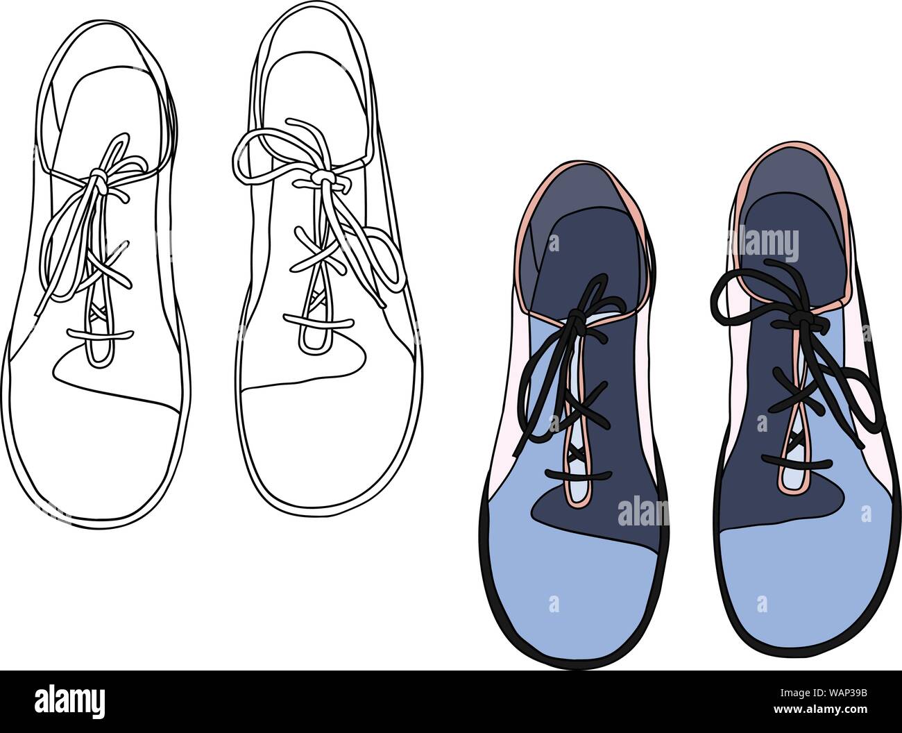 Schuhe vector Abbildung skizziert und farbigen Stock Vektor