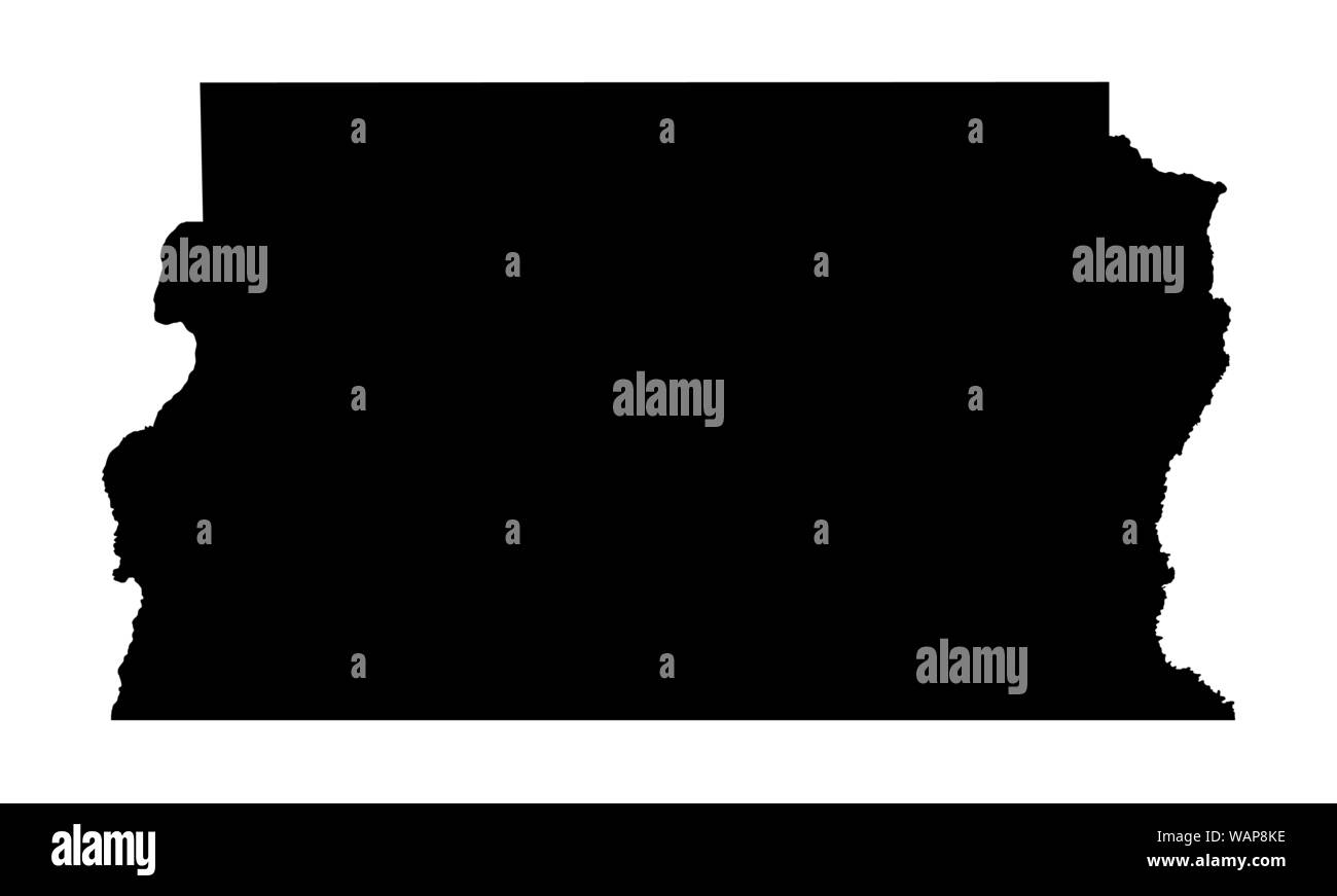 Brasilien Federal District dunkle Silhouette Karte auf weißem Hintergrund Stock Vektor