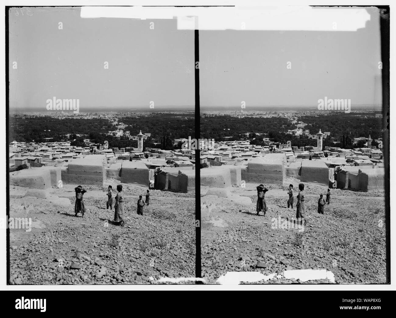 Damaskus (Esh-Sham). Allgemeine Ansicht von Damaskus aus El-Salehiyeh Stockfoto