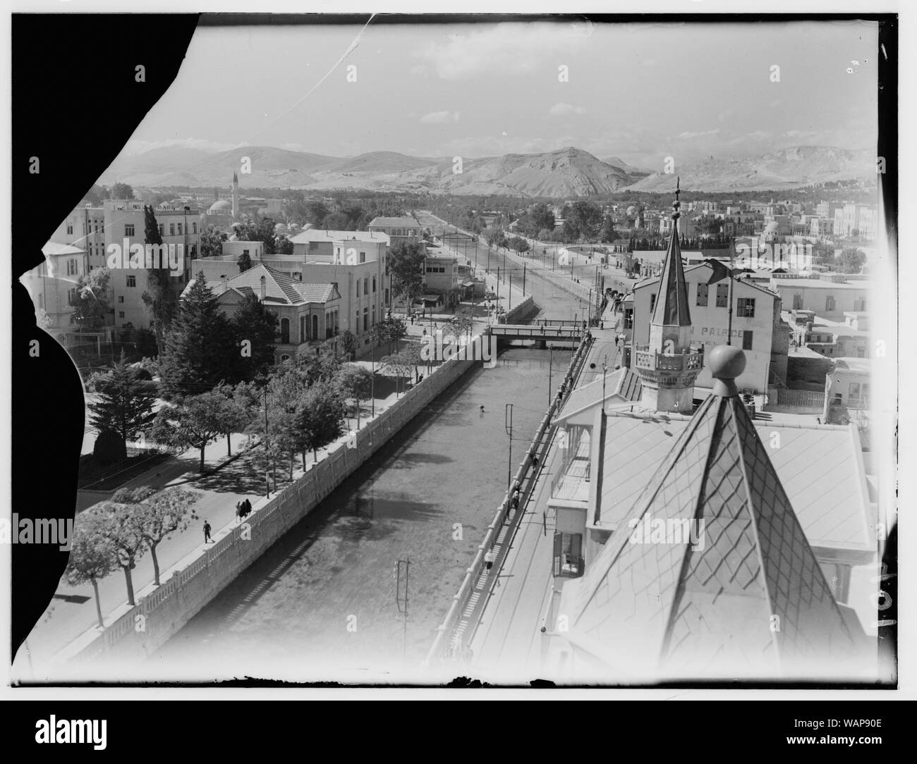 Damaskus (Esh-Sham). Fluss Abana (El-Barada) Stockfoto