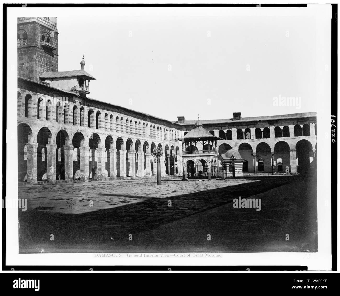 Damaskus. Allgemeine Innenansicht - der Große Moschee/Bonfils. Stockfoto