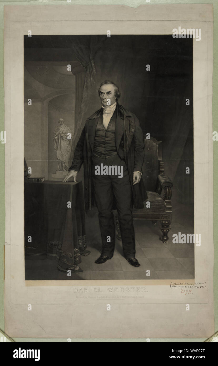 Daniel Webster/bemalt von Chester Harding; von J.Andrews & H.W. eingraviert Smith. Stockfoto