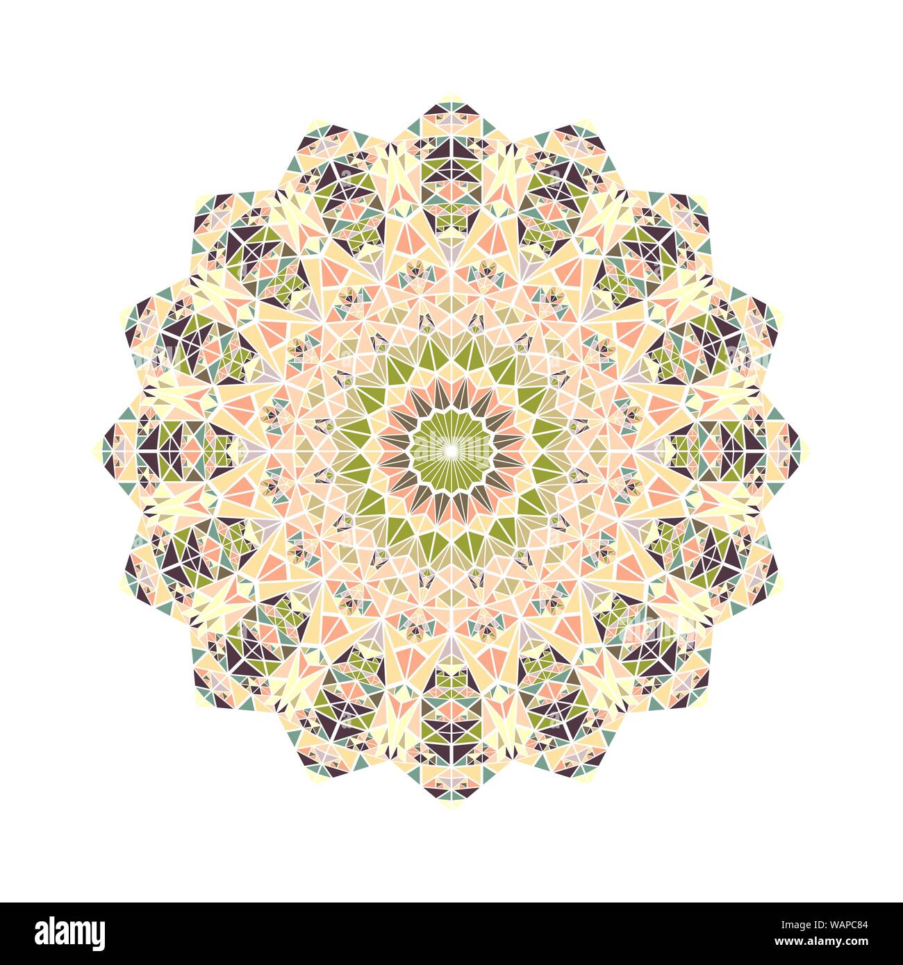 Reich verzierte abstrakte dreieckige ornament Mandala - runde polygonalen Rundschreiben Zierpflanzen vektor Element aus Dreiecken Stock Vektor