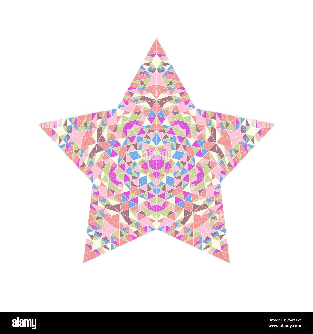 Isolierte Dreieck Stern - polygonale Geometrische geometrische Bunte ornamentale vektor design Element mit Mosaik Dreiecke Stock Vektor