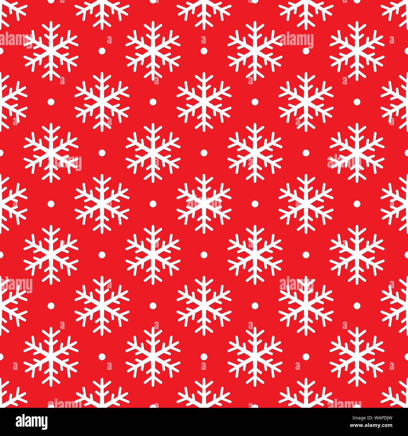 Weihnachten Schneeflocke nahtlose Muster. Weißer Schnee roten Hintergrund. Verpackung Textur. Urlaub Design für Weihnachten und das neue Jahr Mode wird gedruckt. Vektor ic Stock Vektor