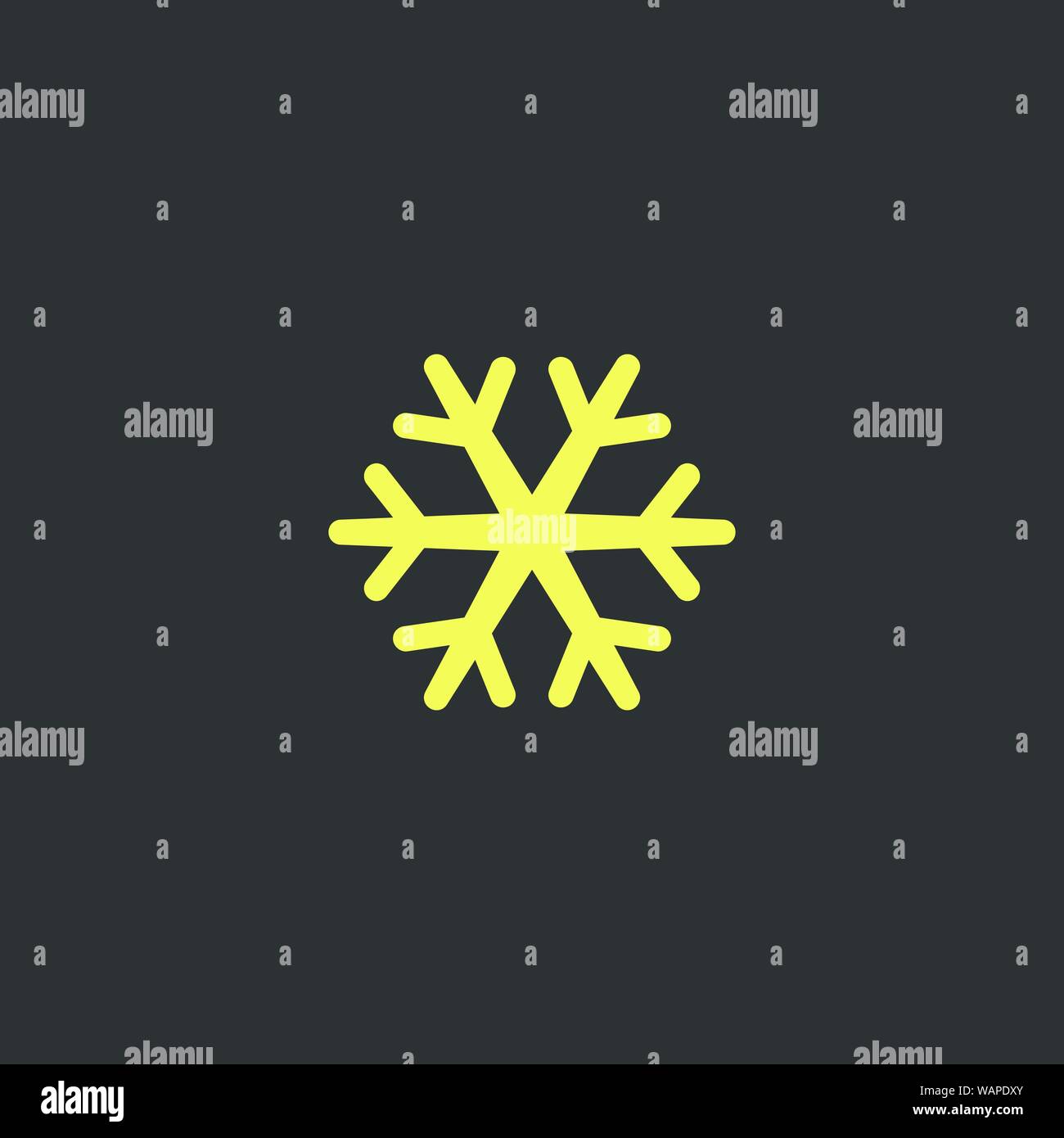 Schneeflocke Flachbild-Symbol. Schnee Piktogramm. Vektor Symbol. Urlaub Design. Neues Jahr Karte Abbildung. Element für Ihr Design Stock Vektor
