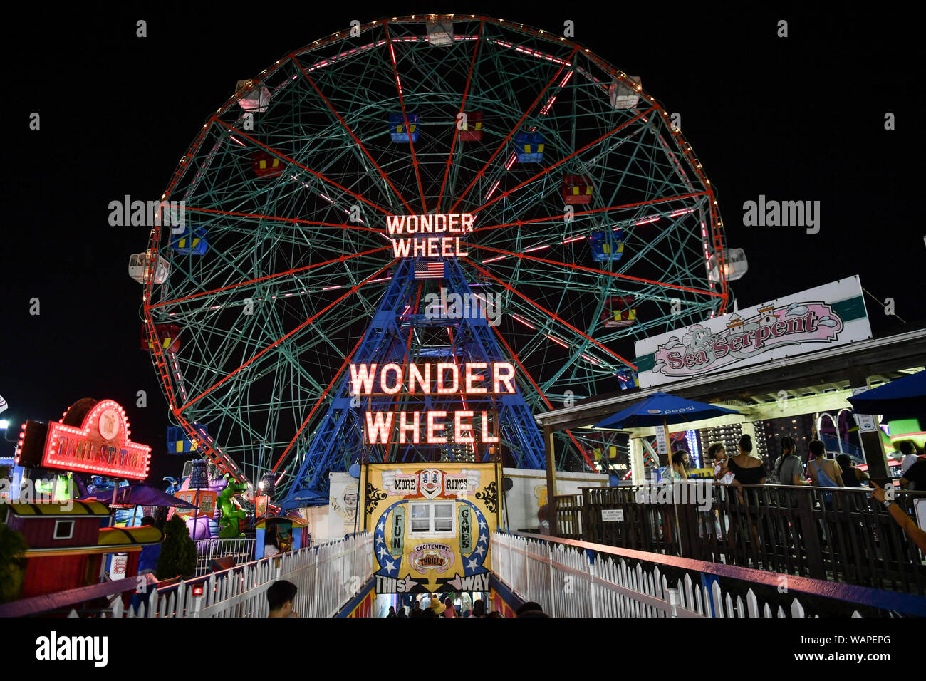 Deno's Wonder Wheel Amusement Park, Coney Island, Brooklyn, New York Stockfoto