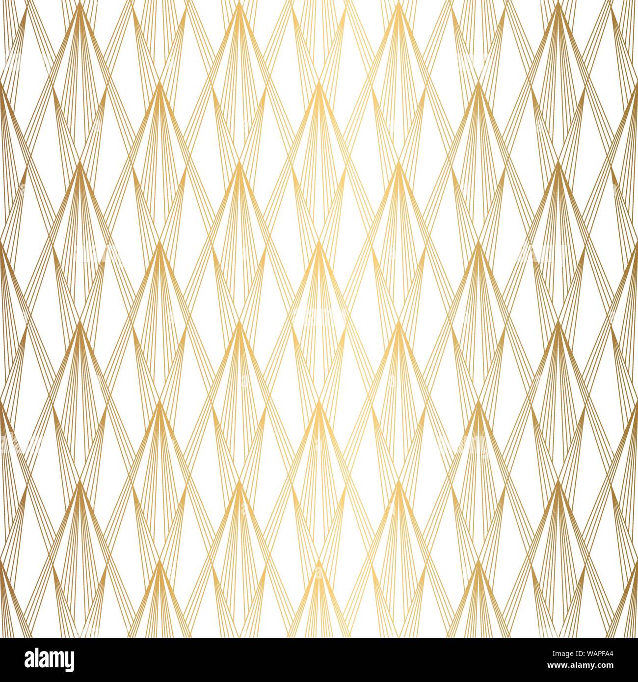 Art déco-Muster. Nahtlose weiß und gold Hintergrund Stock Vektor