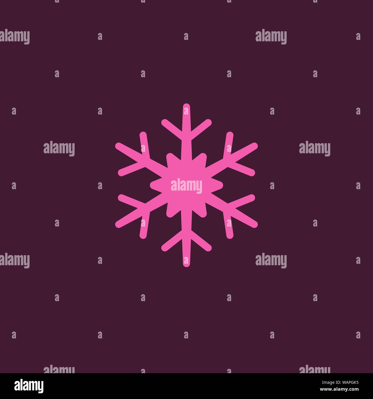 Pink Snowflake Symbol Piktogramm, schnee, winter Symbol. Stock Vektor