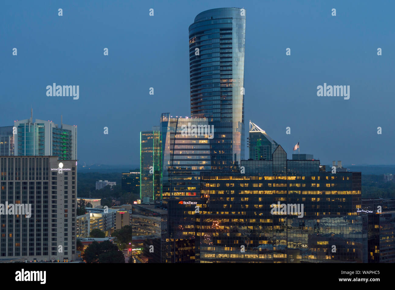 Skyline von Buckhead, Atlanta, Georgien, USA Stockfoto