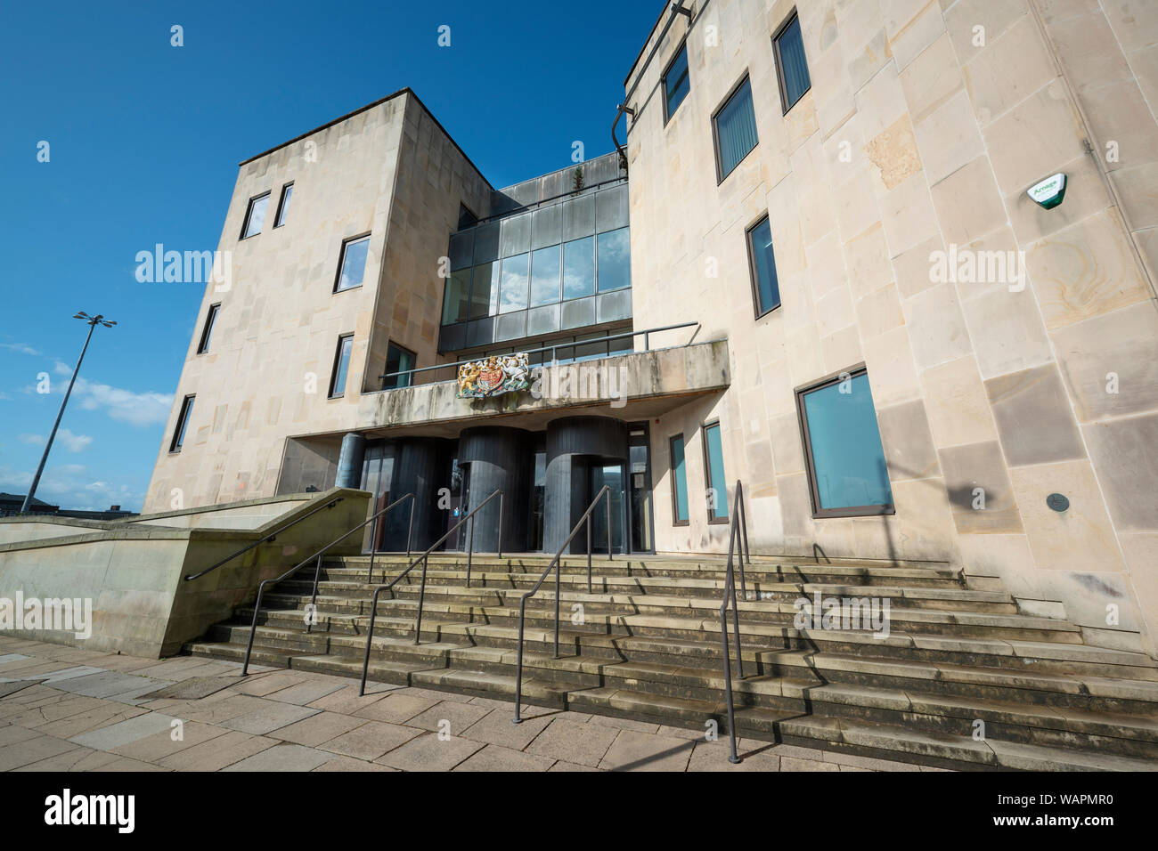 Die Law Courts auf schwarzem Pferd Straße in Bolton, Großbritannien. Stockfoto