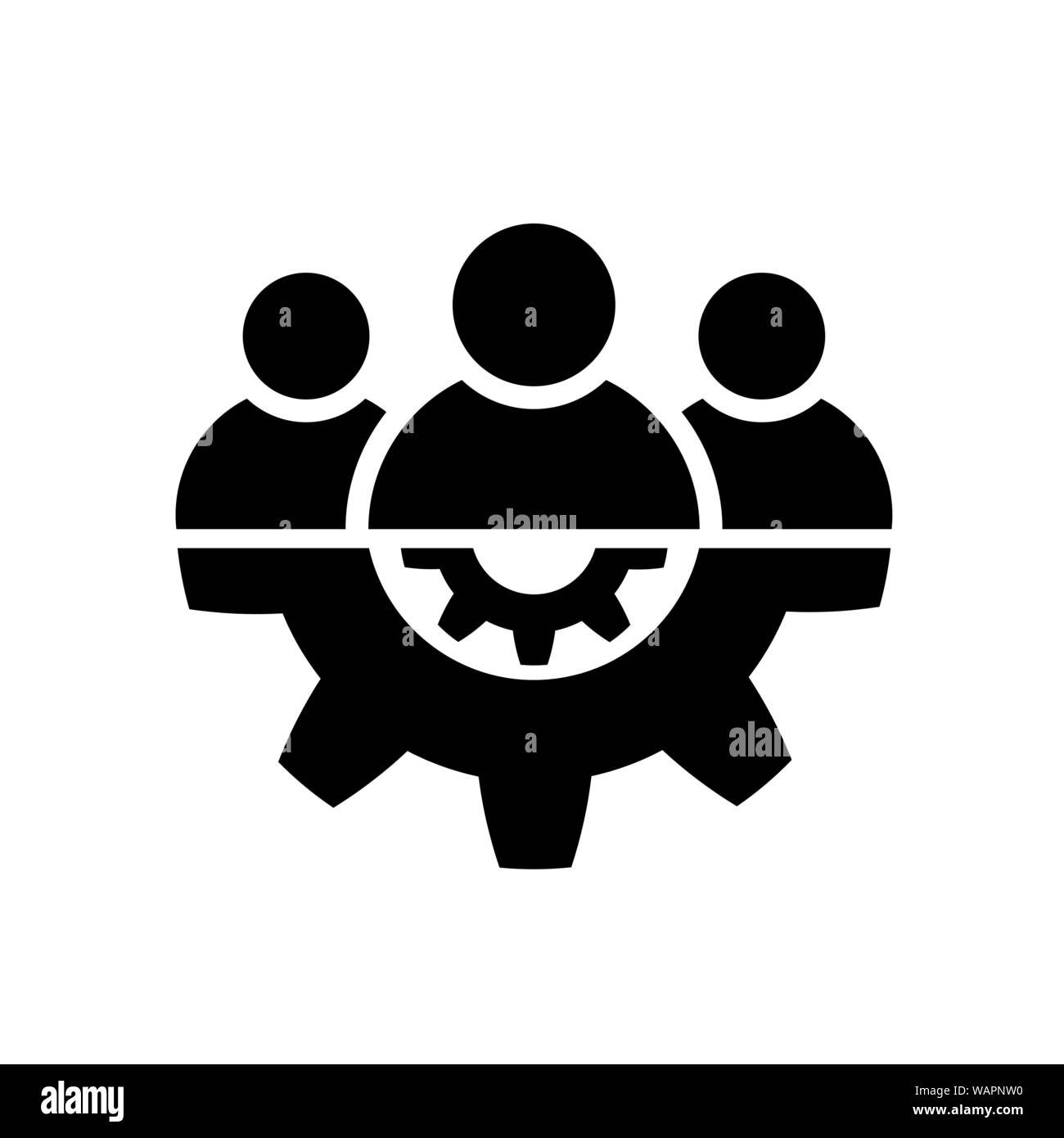 Partnerschaft Symbol Leitung im flachen Stil. Team und mit Pfeilen isoliert auf Weiss. Führung Konzept. Vector Gruppe von Menschen Symbol. Einfache teamw Stock Vektor