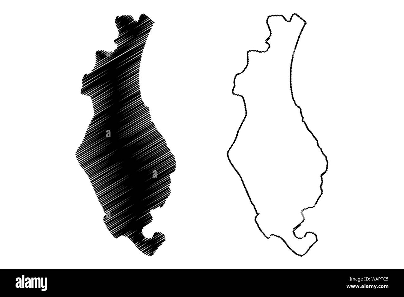 Sousse Governatorats (Governorates von Tunesien, Tunesische Republik) Karte Vektor-illustration, kritzeln Skizze Sousse Karte Stock Vektor